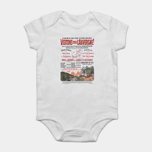 Authentic Vintage Advertisement - French Railways Baby Bodysuit by TuncGK